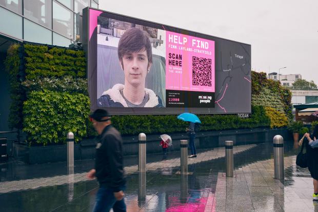 Bicester Advertiser: Finn Layland-Stratfield's missing person billboard (Felicity Crawshaw/Missing Persons/PA)