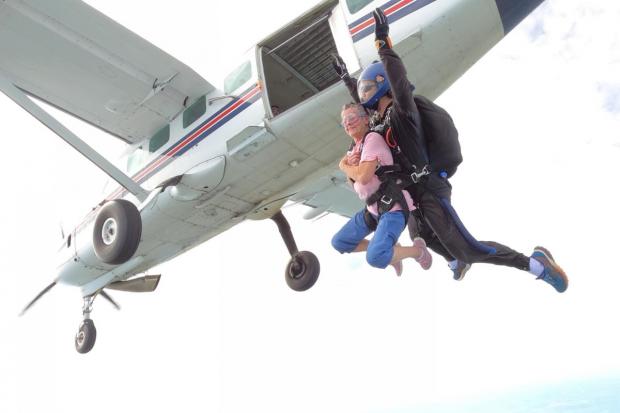 Bicester Advertiser: The grandmother jumped from a height of 13,500ft
