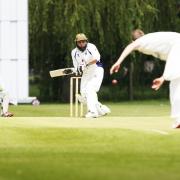 Twyford’s Shahid Mahmood gets ready to pull this delivery from Abingdon Vale’s Joe Butcher Picture: Ed Nix