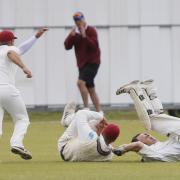 Didcot’s wicket-keeper and slip are left on the ground during their Cherwell League Division 1 fixture at home to Westbury Picture: Ed Nix