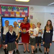 MP Victoria Prentis with King's Meadow Primary School children
