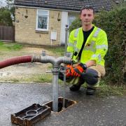 CONGRATS: Fire cadet completes first job after passing exams and becoming firefighter. Picture by Oxfordshire Fire and Rescue Service