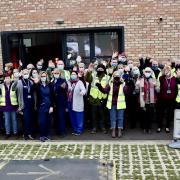 Staff and volunteers at Bicester's vaccination centre