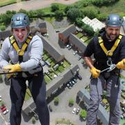 Katharine House supporters who took part in the abseil to raise money in 2022 – Dion Bishop and Pat Blank