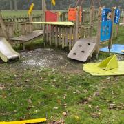 Vandalised play area in Southwold, Bicester