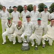 Combe Cricket Club celebrate their Telegraph Cup success in 2021
