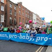 Pro Life campaigners take part in the March for Life in Dublin city centre (Evan Treacy/PA)
