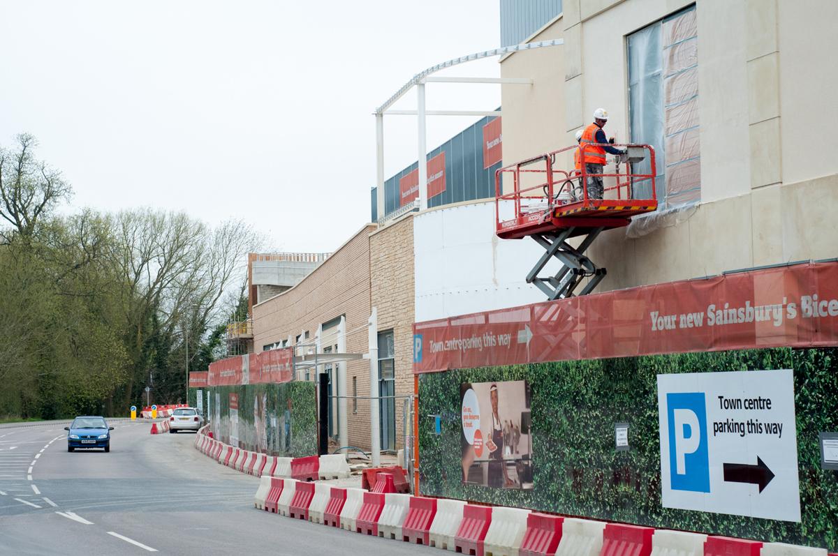 These pictures show the first glimpses behind the scenes of Bicester's £70 town centre redevelopment. 