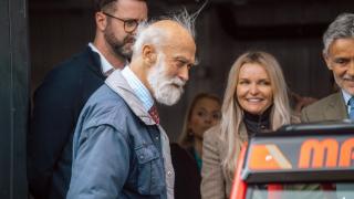 Prince Michael of Kent visiting The Little Car Company at Bicester Heritage
