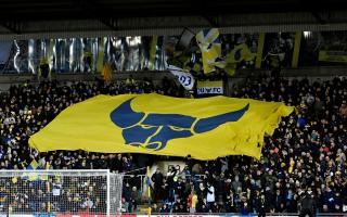 Oxford United fans get behind the team prior to the Emirates FA Cup clash against Arsenal. Picture: David Fleming
