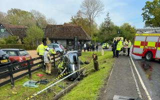 Emergency services called to crash outside The Akeman Inn