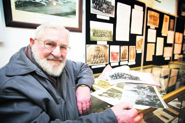Sidney Smith’s son Paul looks at items in the exhibition at Witney Museum                        Picture: OX71776 Damian Halliwell